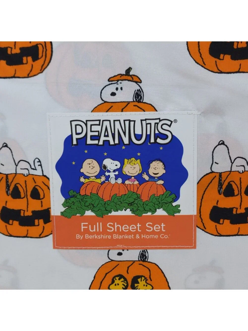 Peanuts Full Sheet Set With Snoopy Pumpkins Halloween Design Fall